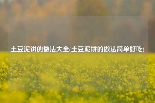 土豆泥饼的做法大全(土豆泥饼的做法简单好吃)