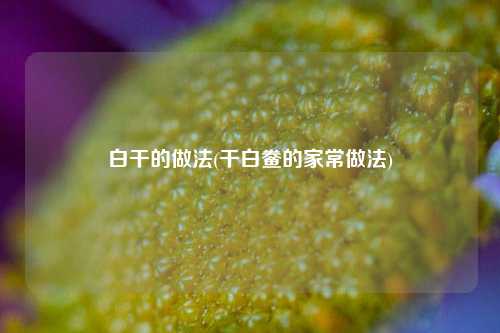 白干的做法(干白鲞的家常做法)