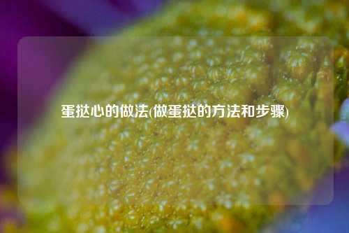 蛋挞心的做法(做蛋挞的方法和步骤)