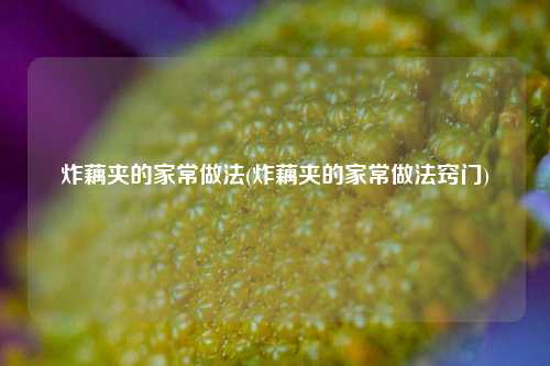 炸藕夹的家常做法(炸藕夹的家常做法窍门)